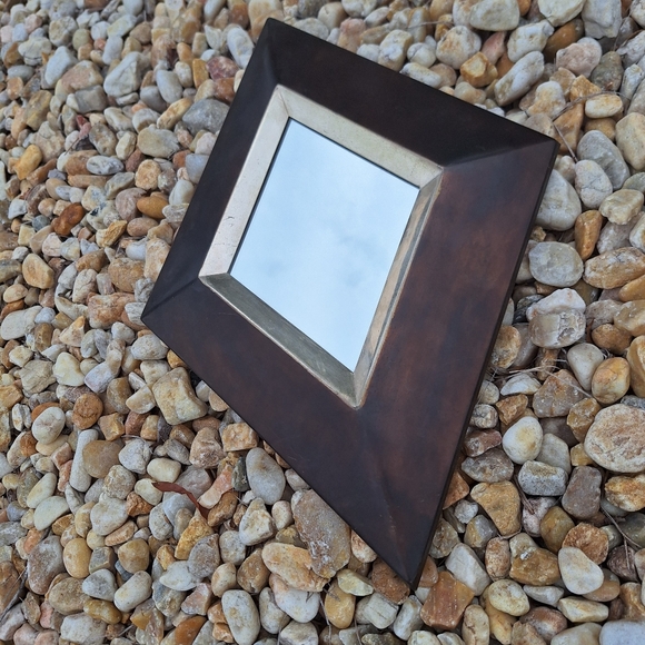 Mirror Wall Hanging Decor Rustic Metal Frame Vintage Modern Industrial Triangle - Picture 15 of 16